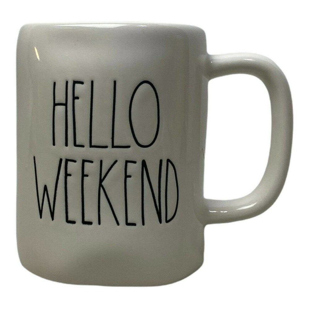 Rae Dunn by Magenta LL "HELLO WEEKEND" Mug Cup Coffee Tea FREE SHIPPING!
